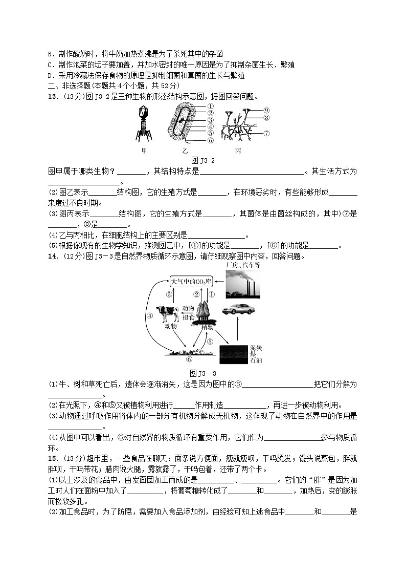 人教版生物八年级上册 第五单元第四、五章 单元测试第3页