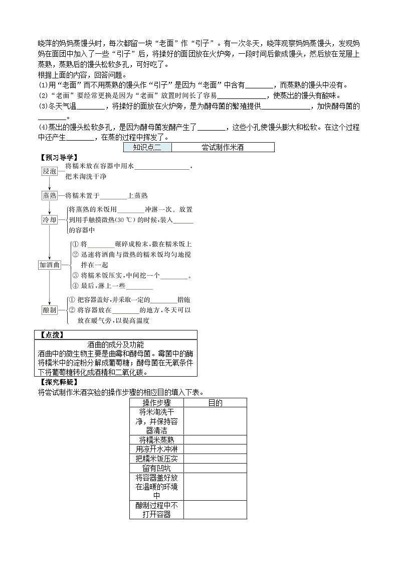 人教版生物八年级上册 第五单元第四章第五节 人类对细菌和真菌的利用 (2)学案02