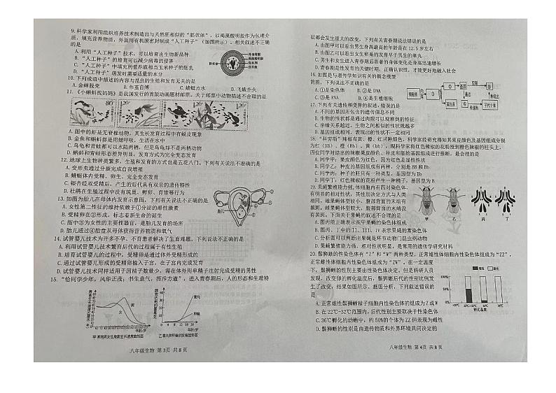 山东省潍坊市昌乐县2023-2024学年八年级上学期期中考试生物试题02