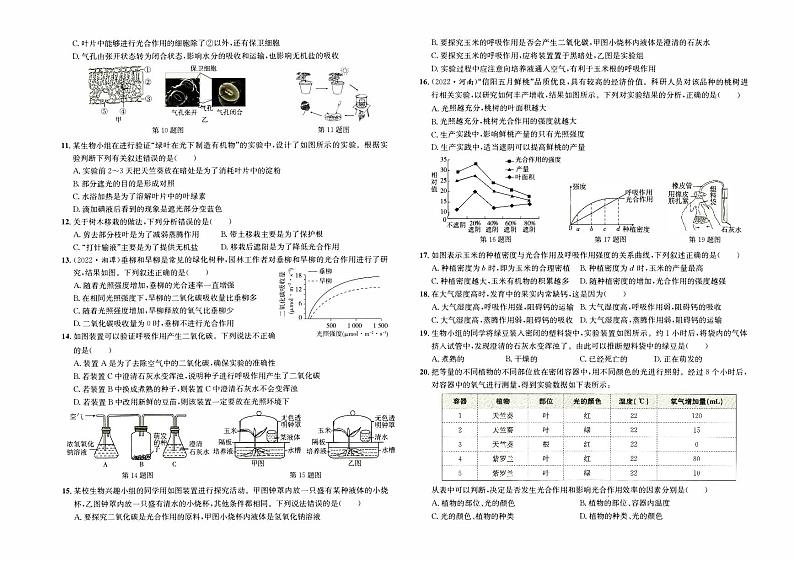 人教版版七年级上册《生物学》第三单元（第3-6章）综合质量评测卷B卷第2页