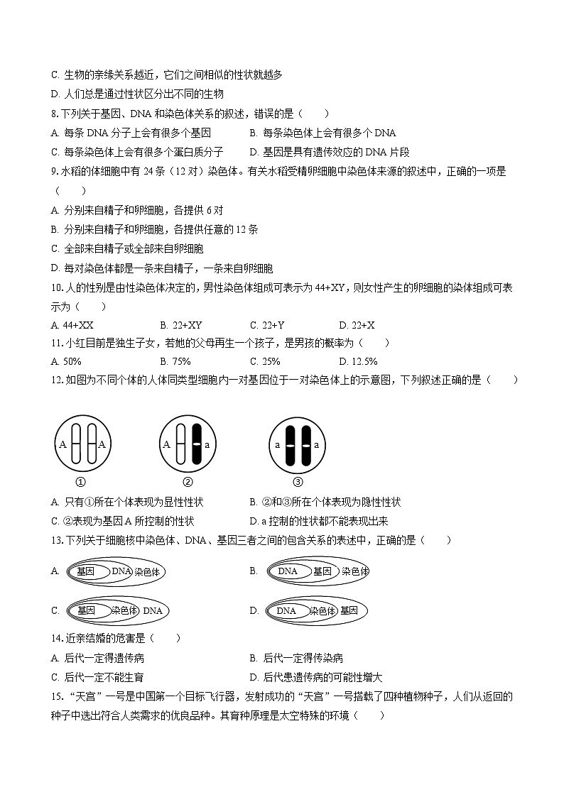2022-2023学年广西南宁外国语学校八年级（下）期末生物试卷（含答案解析）02