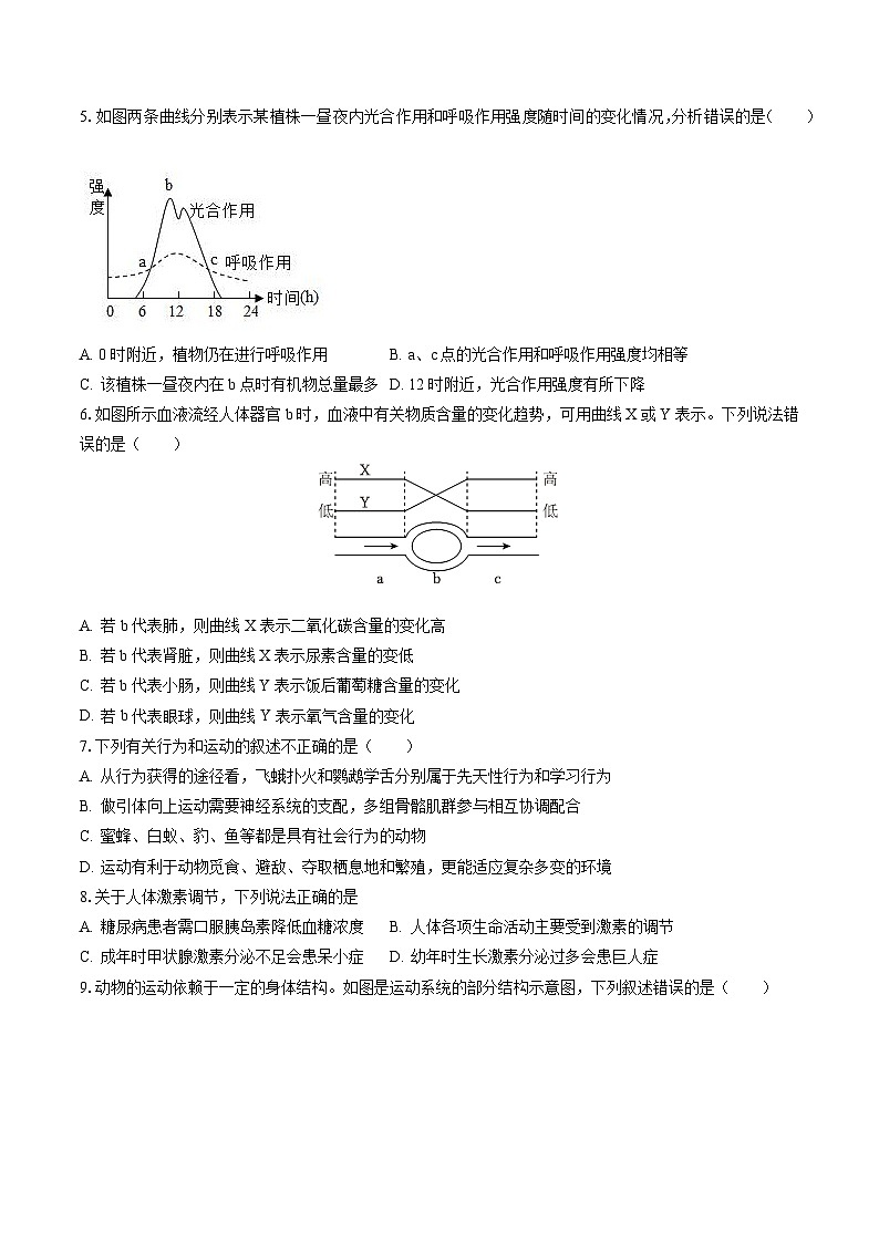 2022-2023学年河南省新乡市辉县市八年级（下）期末生物试卷（含答案解析）第2页
