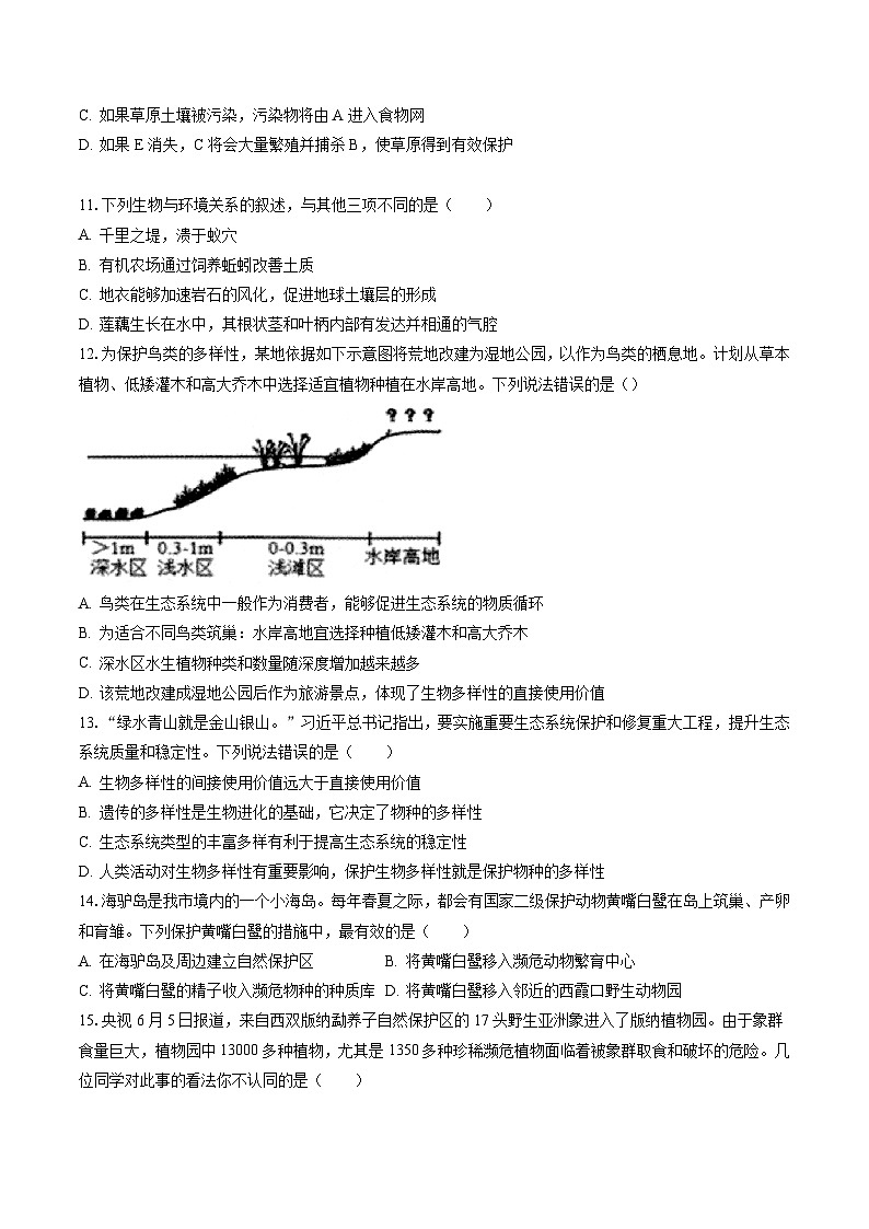 2022-2023学年山东省菏泽市巨野县八年级（下）期末生物试卷（含答案解析）03