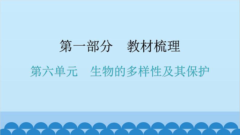 2024年中考生物一轮复习 第六单元 生物的多样性及其保护课件01