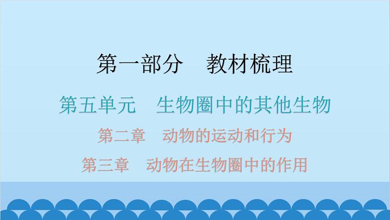 2024年中考生物一轮复习 第五单元第二章 动物的运动和行为 第三章 动物在生物圈中的作用课件第1页