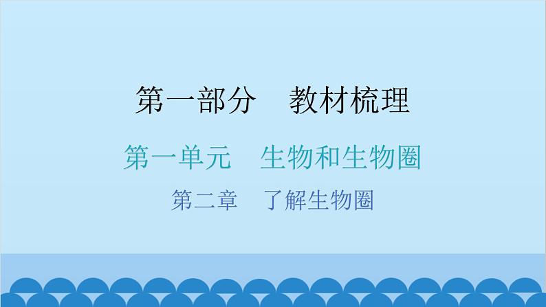 2024年中考生物一轮复习 第一单元第二章 了解生物圈课件01