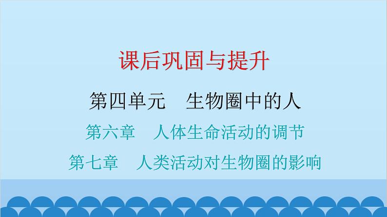 2024年中考生物一轮复习 第四单元第六章 人体生命活动的调节 第七章 人类活动对生物圈的影响课件01