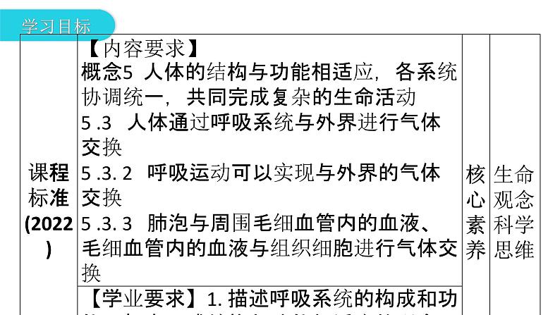 人教版七年级生物下册第三章第二节发生在肺内的气体交换课件第3页