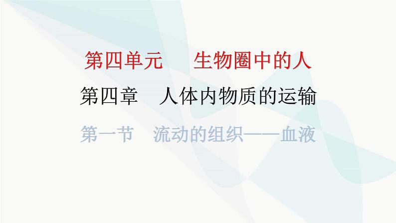 人教版七年级生物下册第四章第一节流动的组织——血液课件01