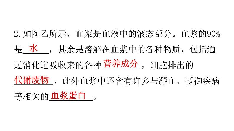 人教版七年级生物下册第四章第一节流动的组织——血液课件06