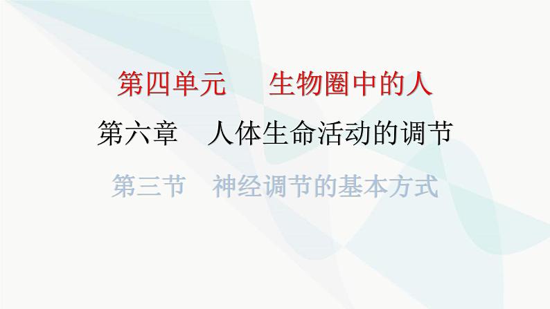 人教版七年级生物下册第六章第三节神经调节的基本方式课件第1页