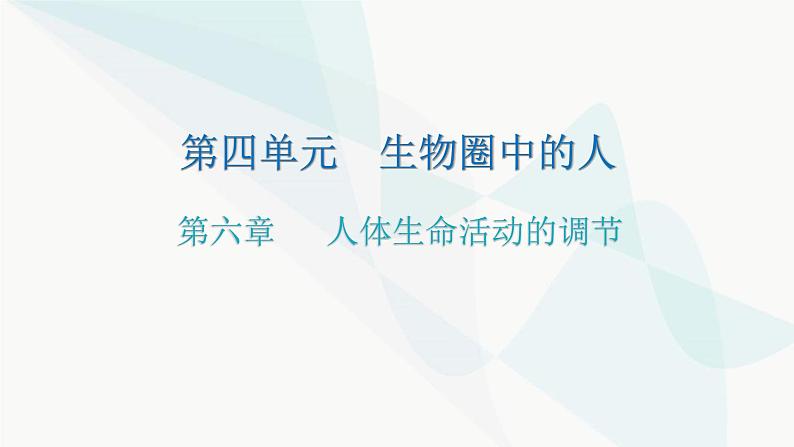 人教版七年级生物下册第六章人体生命活动的调节练习课件01