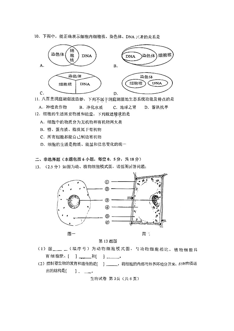 辽宁省大连市金州区2023-2024学年七年级上学期期中生物试题03