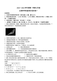 安徽省六安市霍邱县2023-2024学年七年级上学期期中生物试题