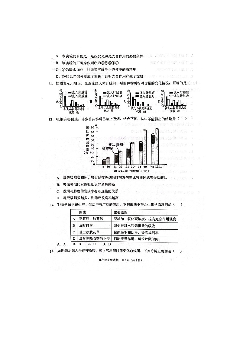山东省菏泽市鲁西新区2023-2024学年九年级上学期期中生物学试题03