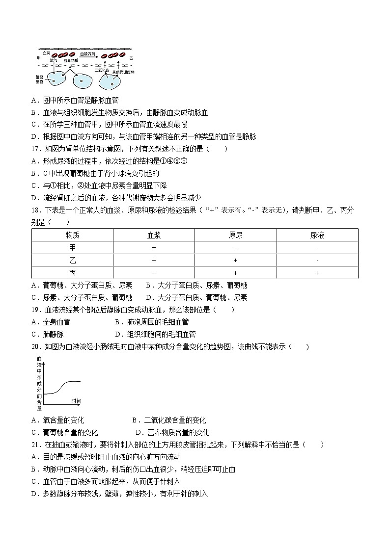 江苏省扬州市江都区实验初级中学2023-2024学年八年级上学期期中生物试卷(无答案)第3页