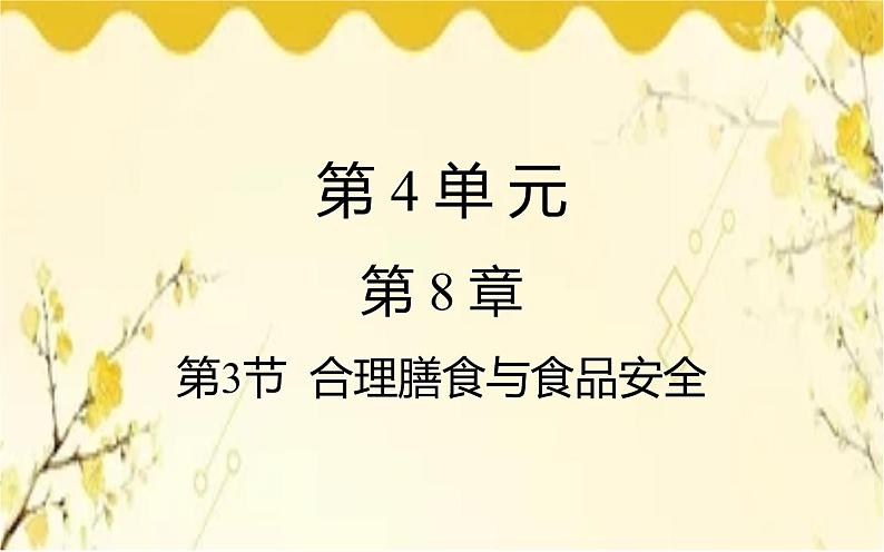 北师大版生物学七年级下册  第8章  人体的营养第3节  合理膳食与 食品安全-课件01