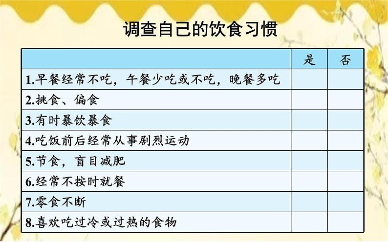 北师大版生物学七年级下册  第8章  人体的营养第3节  合理膳食与 食品安全-课件07