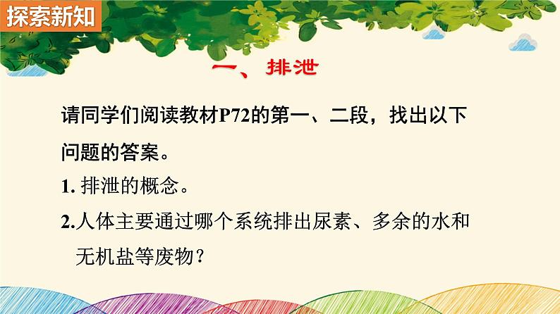 人教版生物七年级下册 第五章  人体内废物 的排出（案例一）第一课时课件03