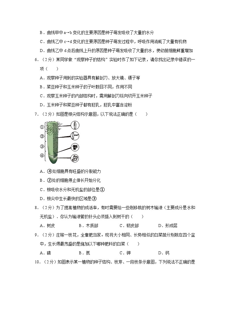 山东省济南市章丘区2023-2024学年八年级上学期期中考试生物试题02