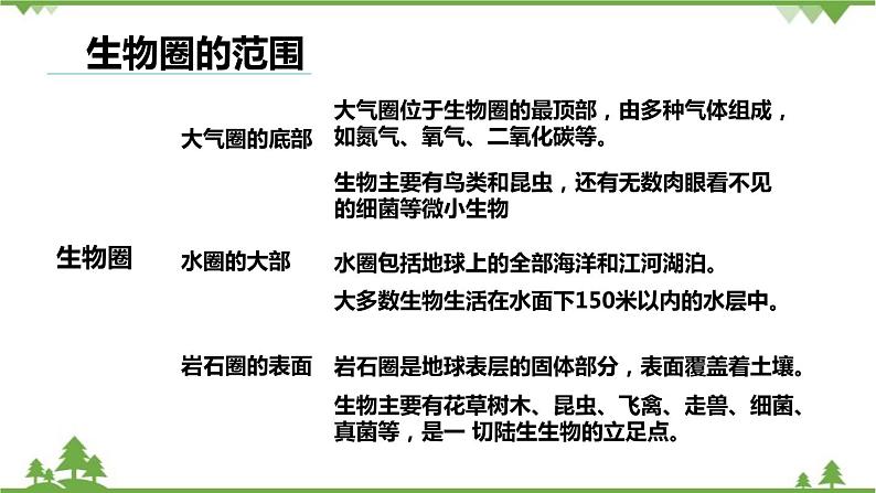 人教版生物七年级上册  生物圈是最大的生态系统课件04