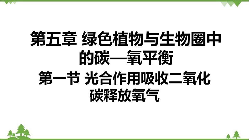 人教版生物七年级上册  光合作用吸收二氧化碳释放氧气课件01