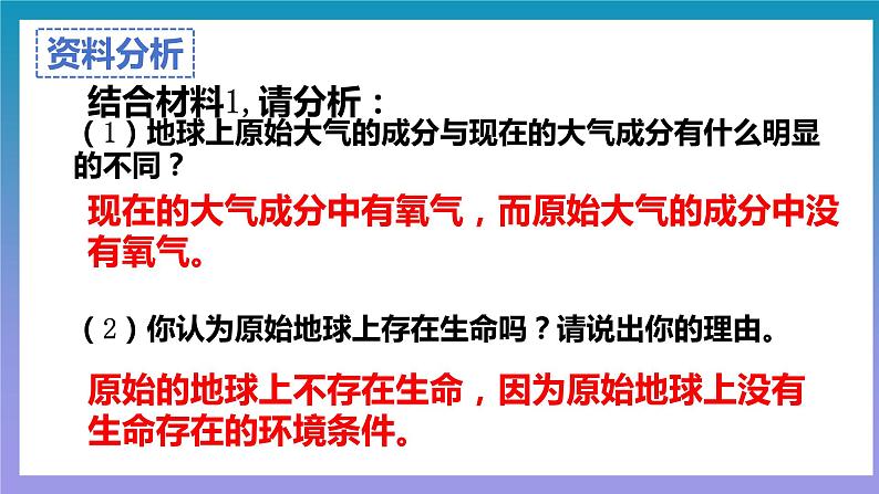 【核心素养】人教版八年级下册7.3.1《地球上生命的起源》课件＋课时练习＋教案（含教学反思）06