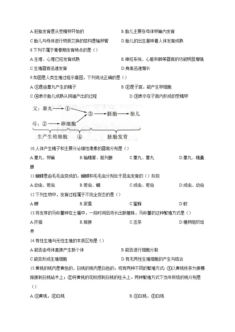 2023-2024学年四川省成都市蒲江县八年级上学期期中生物检测试题（含解析）（含答案）第2页