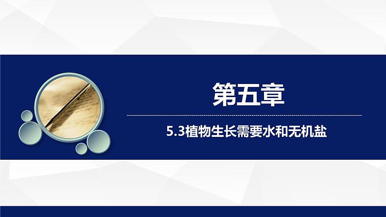 苏教版七年级生物上册 5.3植物生长需要水和无机盐教学课件第1页