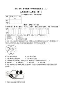 山西省朔州市部分学校2023-2024学年八年级上学期第二次月考生物试卷