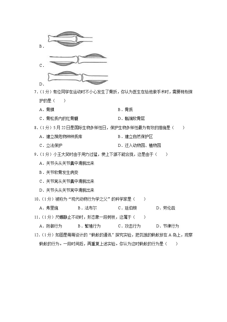 河南省新乡市辉县市2023-2024学年八年级上学期期中生物试卷02