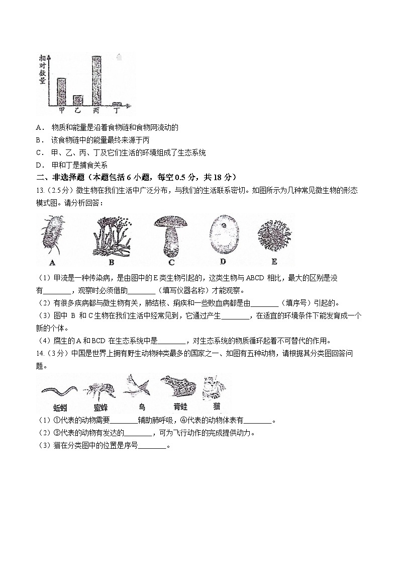 辽宁省鞍山市岫岩满族自治县部分校联考2023-2024学年八年级上学期12月月考生物试题第3页