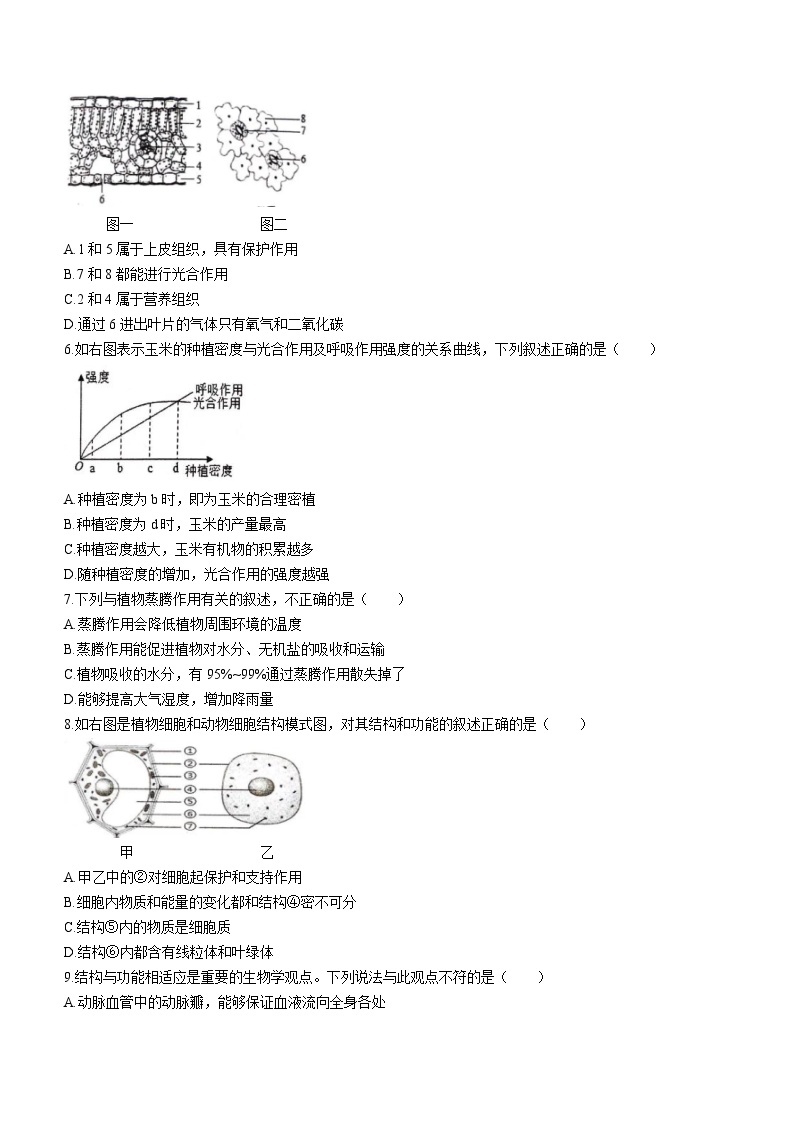 山东省菏泽市牡丹区2023-2024学年九年级上学期期中生物试题02