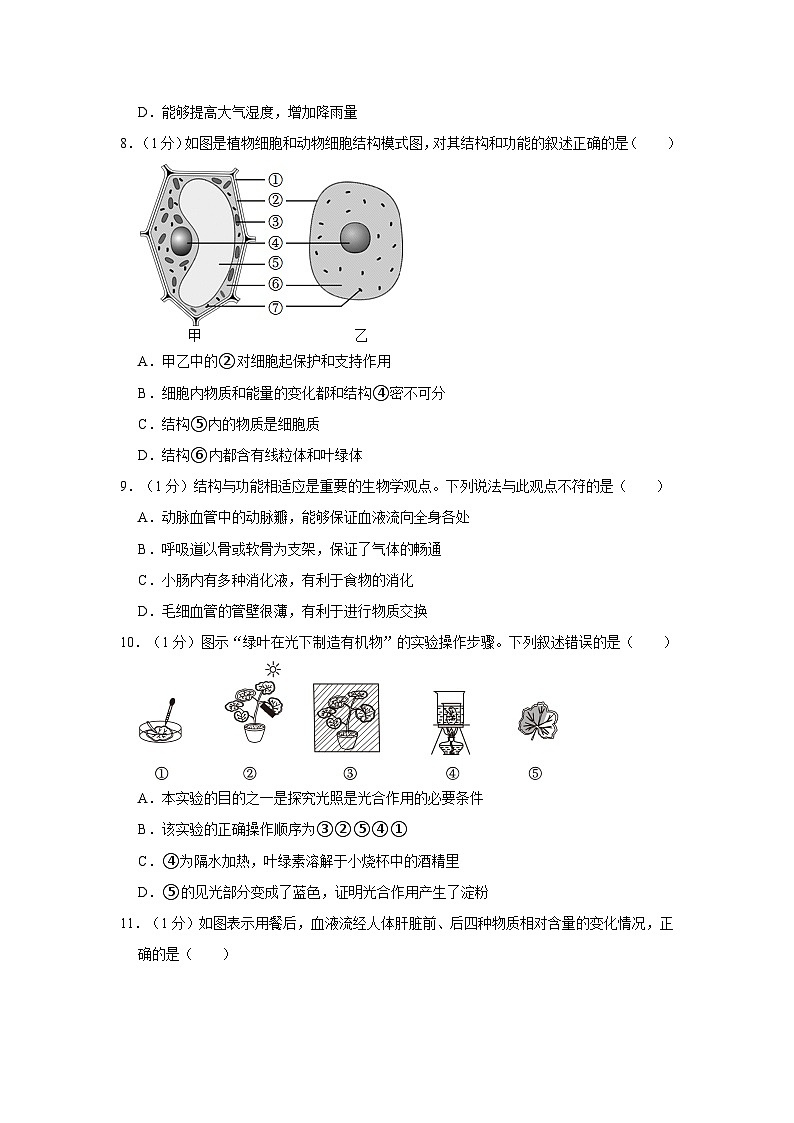 2023-2024学年山东省菏泽市鲁西新区九年级（上）期中生物试卷03