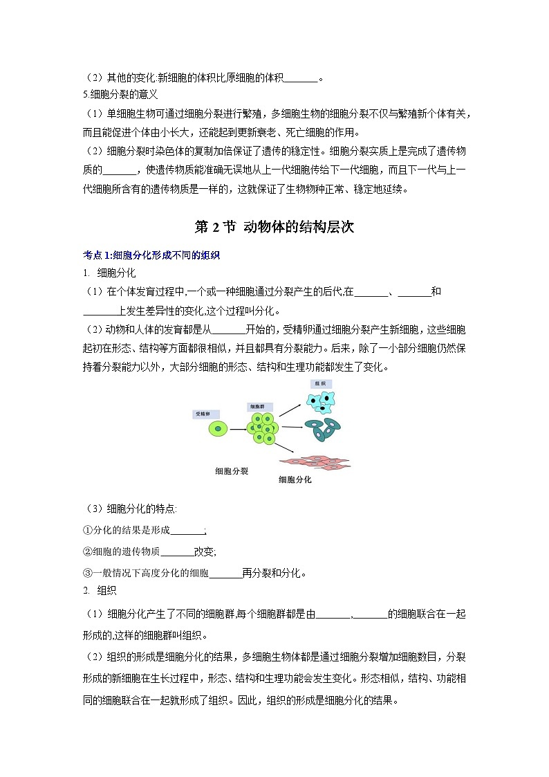 第二章 细胞怎样构成生物体  七年级生物上册单元速记·巧练（人教版）03