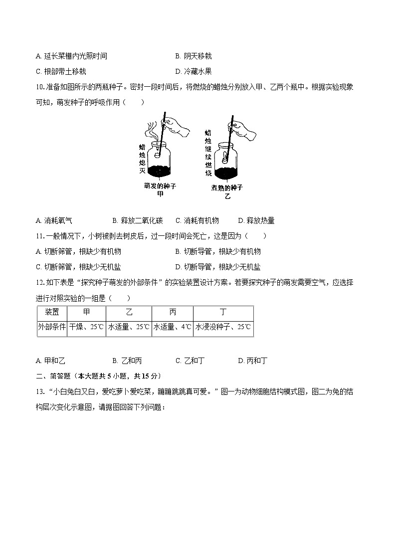 2022-2023学年辽宁省抚顺市东洲区七年级（上）期末生物试卷（含答案解析）02