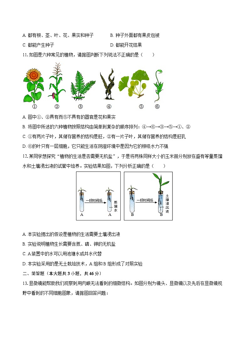 2022-2023学年山西省吕梁市交城县七年级（上）期末生物试卷（含答案解析）02