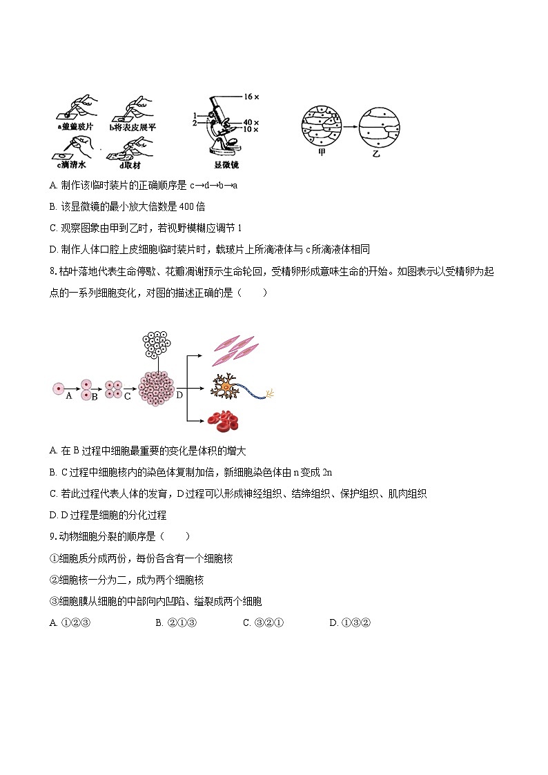 2022-2023学年山西省大同市七年级（上）期末生物试卷（含答案解析）02