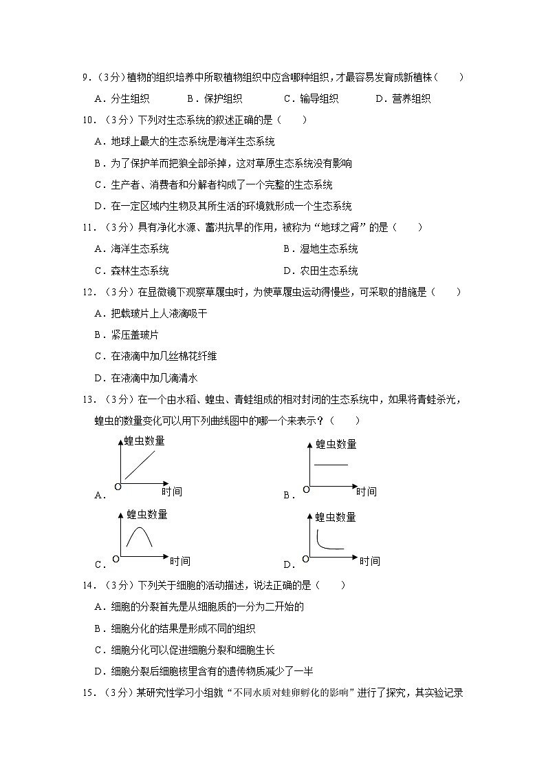 2023-2024学年贵州省贵阳七中七年级（上）期中生物试卷第2页