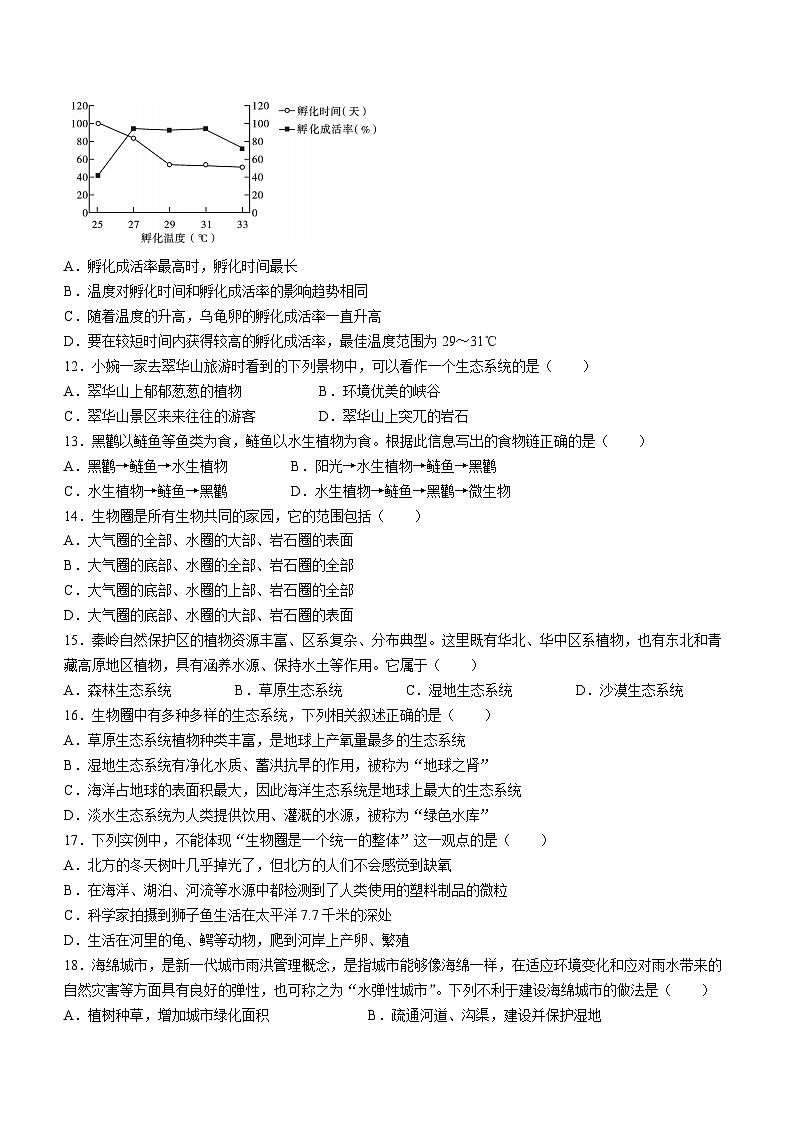 陕西省咸阳市实验中学2022-2023学年七年级上学期第二次月考生物试题第3页