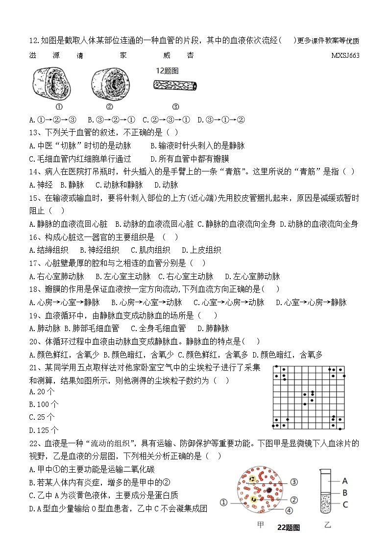 山东省泰安市东平县实验中学2022-2023学年七年级上学期第二次月考生物试题第2页