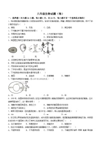 陕西省安康市高新中学，安康中学高新分校2023-2024学年八年级上学期12月月考生物试题(无答案)