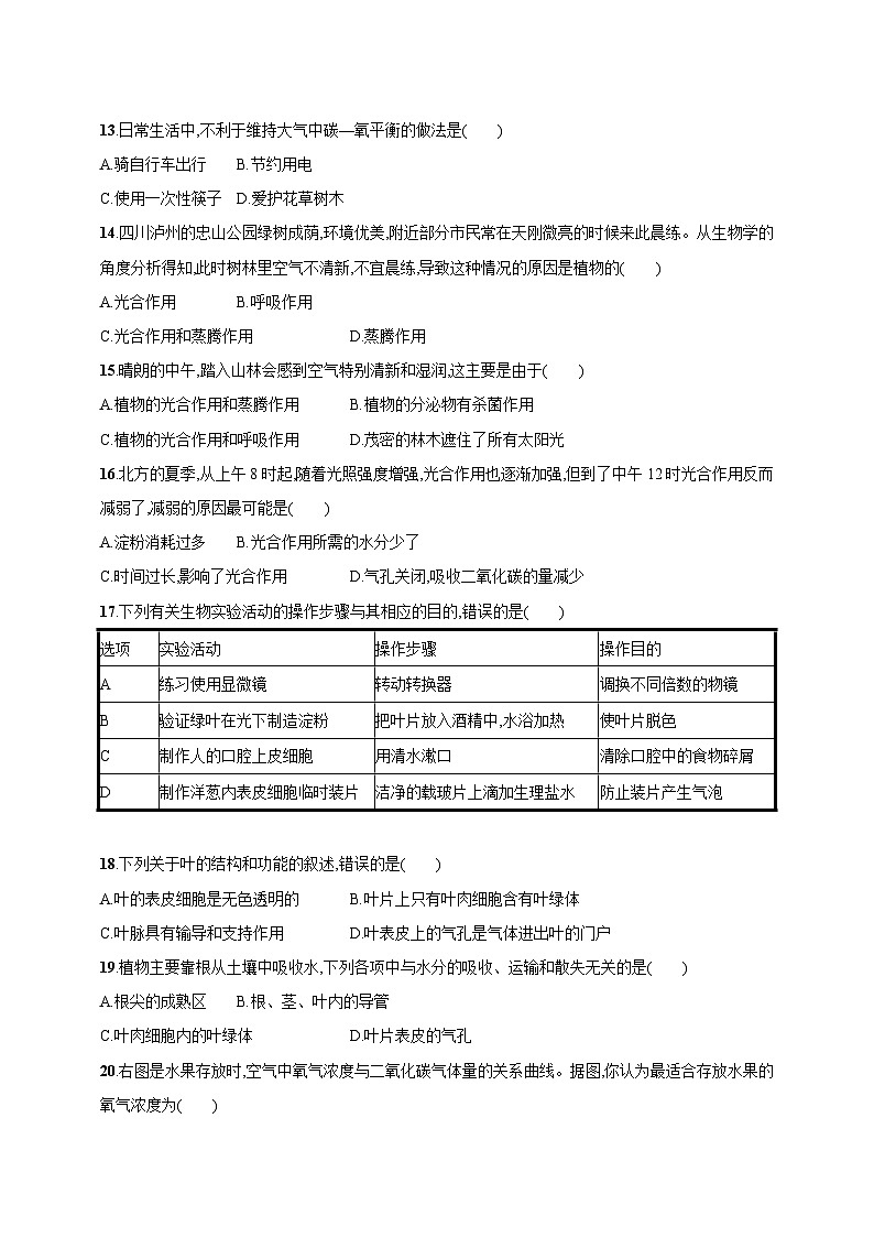 河北省石家庄市2023-2024学年七年级上学期生物期末复习检测题（含答案）第3页