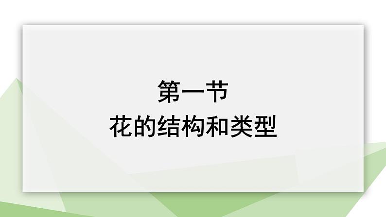 1.1 花的结构和类型 课件 2023-2024学年初中生物济南版八年级上册01