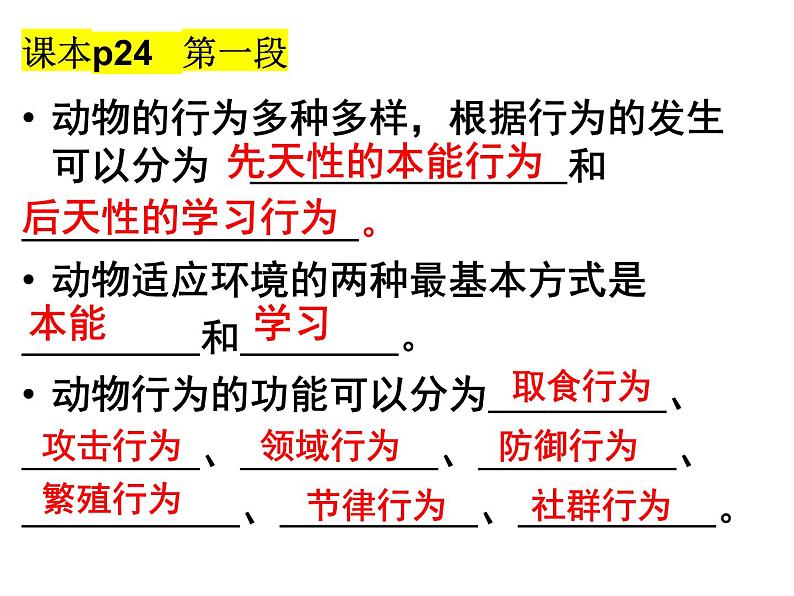 2023-2024学年八年级生物（北师大版）上册同步备课优质课件 16.2.1 动物行为的主要类型04