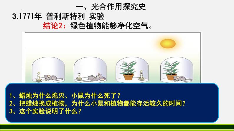 2023-2024学年七年级生物（北师大版）上册备课无忧 3.5.1 光合作用—光合作用的探究（课件）第6页