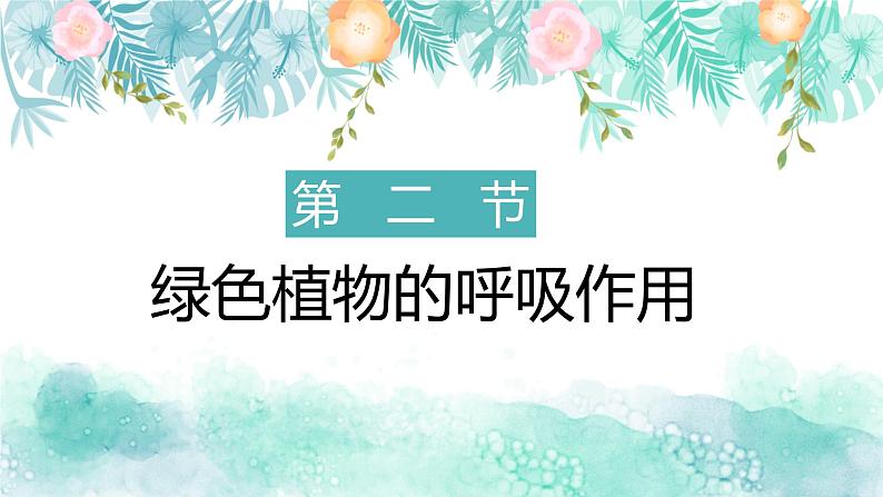 2023-2024学年七年级生物（人教版）上册名师精讲课件 3.5.2 绿色植物的呼吸作用第1页