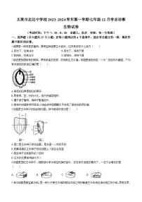 山西省太原市志达中学校2023-2024学年七年级上学期12月月考生物试题(无答案)