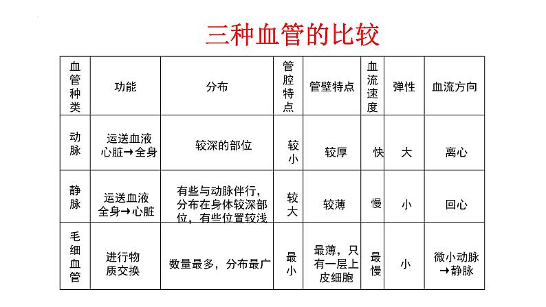 北师大版七年级生物下册课件 9.2 血液循环07