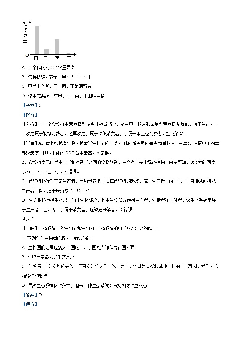 山东省临沂市费县第二中学2023-2024学年七年级上学期生物月考试题（解析版）第2页